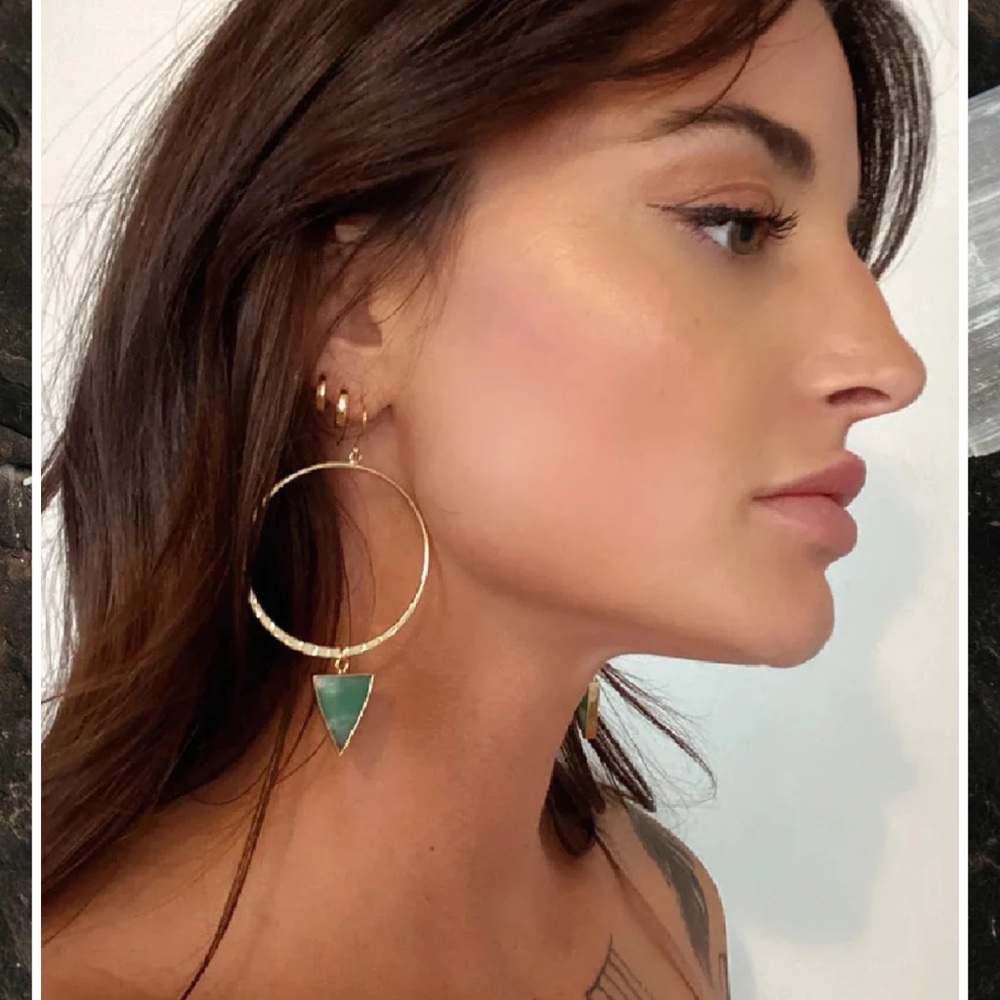 Chrysoprase Abundance Gold Hoop Earrings